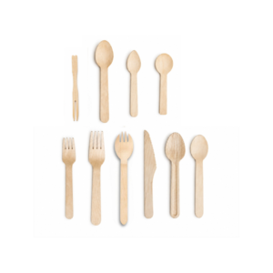 Wooden Spoon, Fork, Knife, Spork